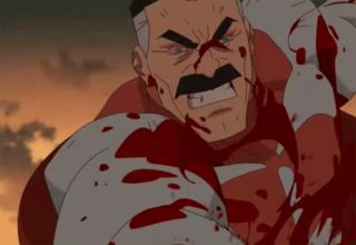 Omni-Man beat up